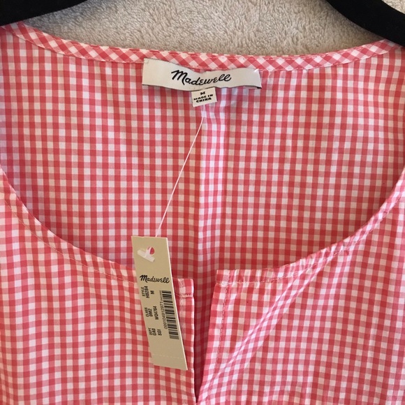 NWT! Madewell Embroidered Gingham Tank Top / Boho - Picture 4 of 8